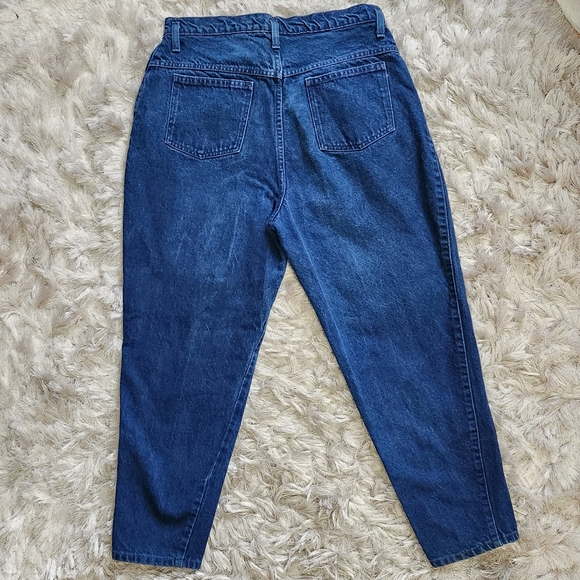 SASSON Women Jeans High Rise Tapered Leg Solid Blue Dark Wash W:34 L:27 - Picture 5 of 5